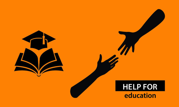healping for education. vector image.
