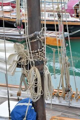 ropes on old boat