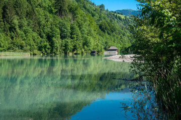 Walking around the Klammsee near Kaprun in Salzbur, Austria. The Klammsee is one of the reservoirs for the power plant in Kaprun.