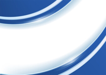 Abstract blue background poster with wave curve dynamic. Blue and white business presentation background with modern technology network concept. Vector illustration.