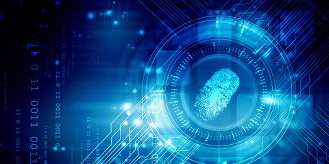 Fingerprint Scanning Technology Concept 2d Illustration