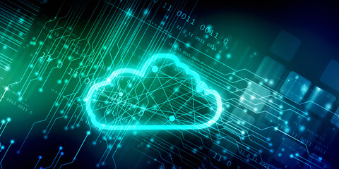 Obraz premium 2d rendering technology Cloud computing 