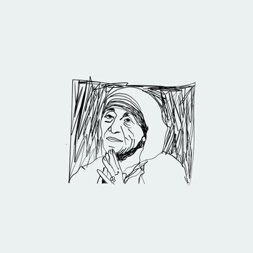 Calcutta India Nun warrior for humanity sketch