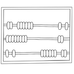 Beautiful hand drawn vector illustration of an abacus with balls isolated on a white background for children