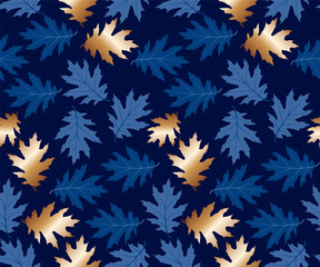 Fashionable leaves foliage seamless pattern vector graphic design.