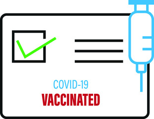 COVID-19 Vaccine Certificate Icon. Vaccination Document. Vector Illustration EPS10