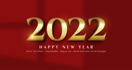 2022 happy new year with 3d style lettering luxury design