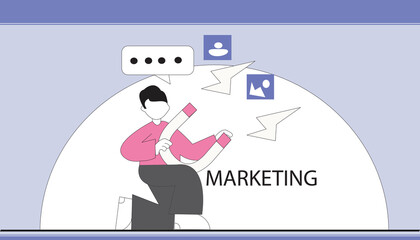 
2d illustration business marketing concept 

