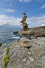 pebble sculpture on the brittany coast