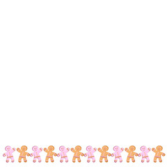 a frame of ginger cookies. Gingerbread men. Design element