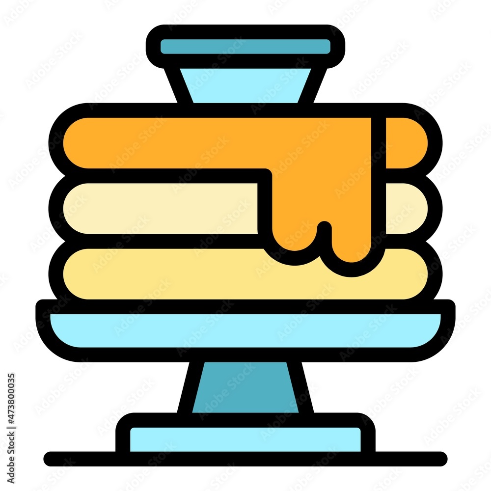 Poster pancakes stack icon. outline pancakes stack vector icon color flat isolated
