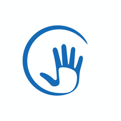 Hand vector logo. Colorful vector illustration. High five concept
