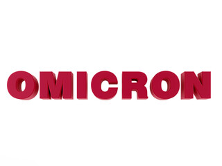 Coronavirus new stamp omicron sign isolated on white. Virus Covid-19. 3d Rendering