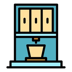 Coffee machine icon. Outline coffee machine vector icon color flat isolated