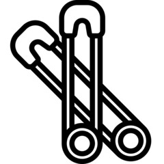 safety pin line icon