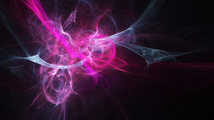 Abstract colorful pink fiery shapes. Fantasy light background. Digital fractal art. 3d rendering.