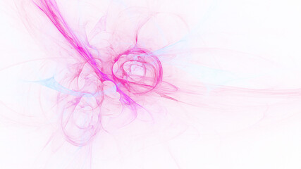 Abstract colorful pink shapes. Fantasy light background. Digital fractal art. 3d rendering.