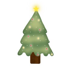 christmas tree on white