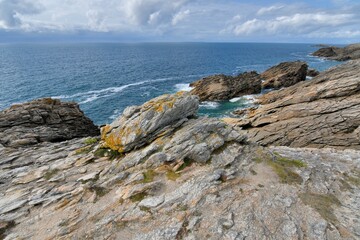 Beautiful seascape on the coast at Quiberon in Brittany - France