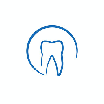Tooth icon in a circle. Vector. care protection
