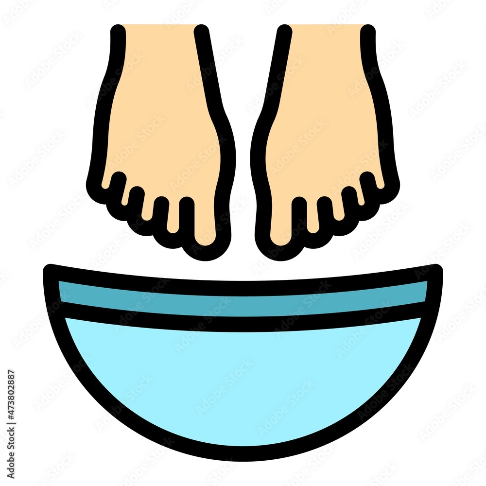 Wall mural detox feet bath icon. outline detox feet bath vector icon color flat isolated