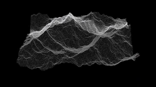 Futuristic Holographic Terrain environment, geomorphology, topography loop motion graphic user interface head up display screen