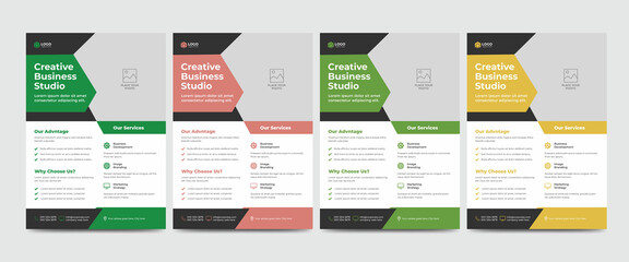 Colorful Corporate Modern Creative Business Flyer and Poster Template. Colorful Editable Leaflet Design
