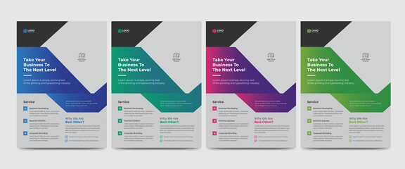 Colorful Corporate Modern Creative Business Flyer and Poster Template. Colorful Editable Leaflet Design
