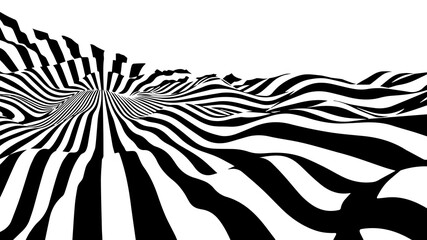 Optical illusion. Abstract striped wavy background with distortion effect. Vector illustration. EPS 10