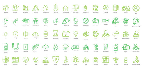 Ecology icons set. Ecology symbol collection. Eco green icons. Ecofriendly icon, nature icons set on white background. Stock vector.