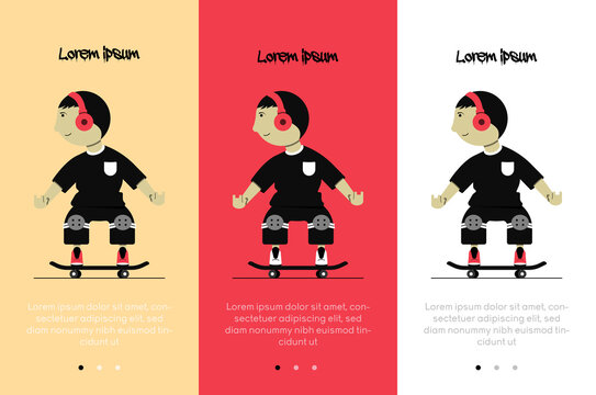 Concept of a boy skating for a web page.