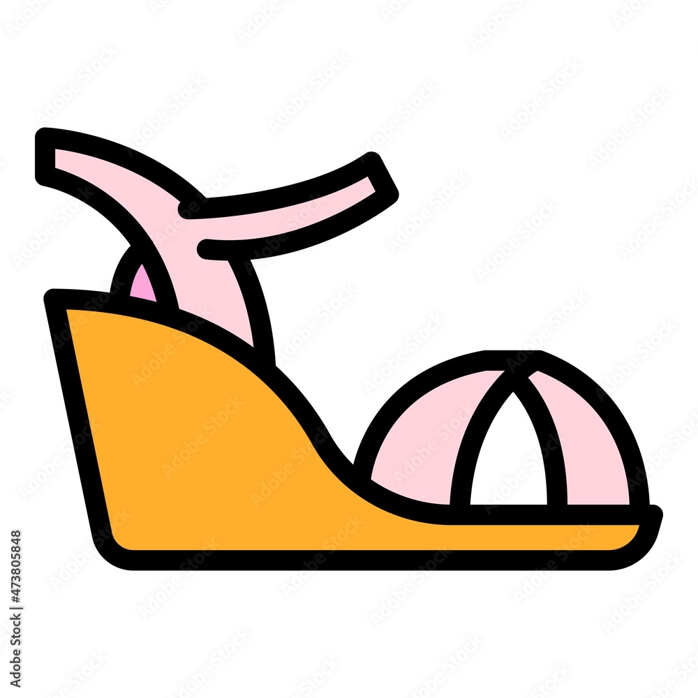Sticker Party sandals icon. Outline party sandals vector icon color flat isolated - Stickers