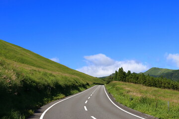 草原の中の道路