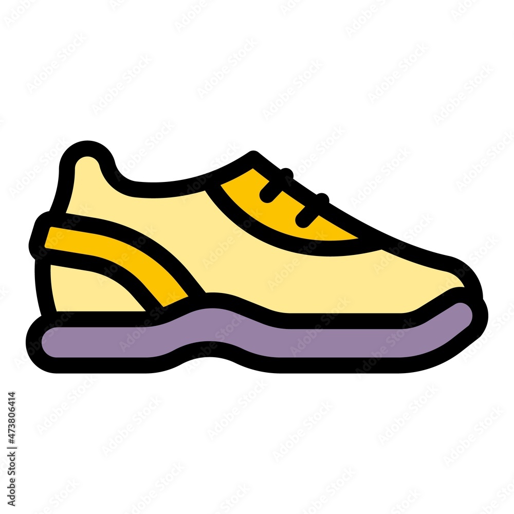 Wall mural Running sneakers icon. Outline running sneakers vector icon color flat isolated - Wall murals