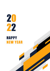 New Year 2022 White Orange Geometric Cover A4 Design Background