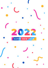 Celebrating 2022 White Abstract Geometric Cover A4 Design Background