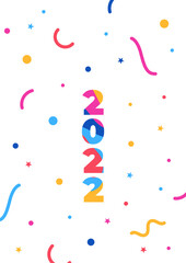 New Year Celebrate White Abstract Geometric Cover A4 Design Background