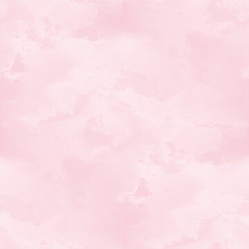Soft pink texture. Seamless paper background with abstract white dye pattern. Watercolor or gouache paint. 