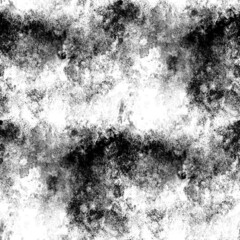 Seamless grunge background with stains and scratch. Black and white acrylic paint. 