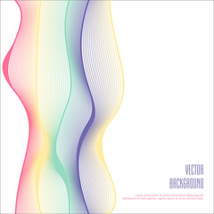 Abstract background with colored wavy lines on white background