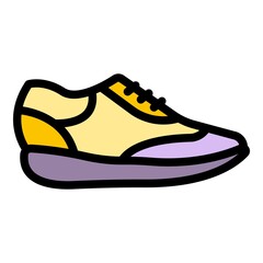 Teen sneakers icon. Outline teen sneakers vector icon color flat isolated
