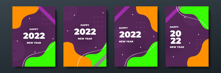 2022 template design with copy space. Strong typography. Colorful and easy to remember. Design for branding, presentation, portfolio, business, education, banner. Vector, illustration