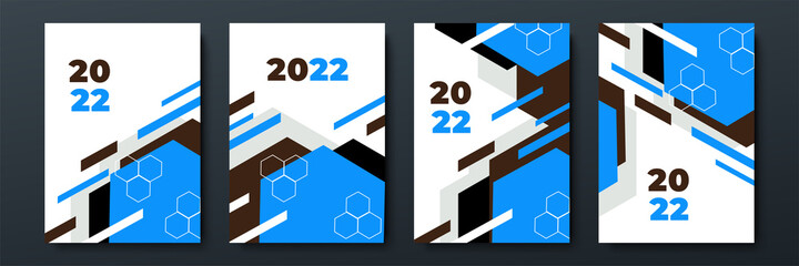 2022 template design with copy space. Strong typography. Colorful and easy to remember. Design for branding, presentation, portfolio, business, education, banner. Vector, illustration