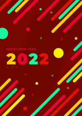 Happy New Year 2022 greeting card. Vector illustration concept for background, greeting card, party invitation card, website banner, social media banner, marketing material.