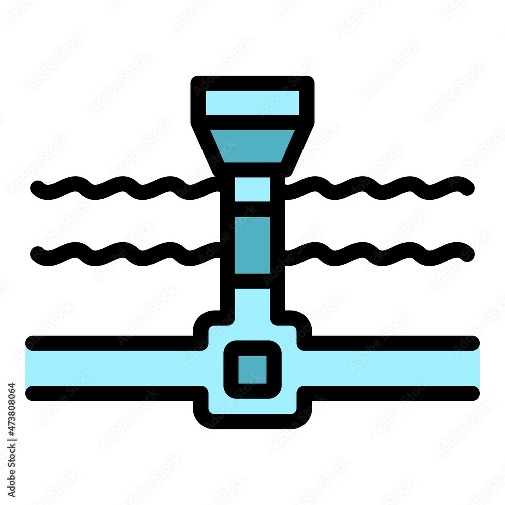 Poster pool clean system icon. outline pool clean system vector icon color flat isolated