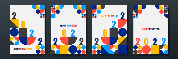 Wonderfull 2022 Abstract Flat Geometric Cover A4 Design Background
