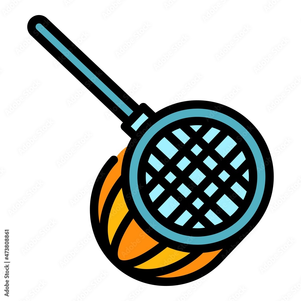 Poster pool net icon. outline pool net vector icon color flat isolated