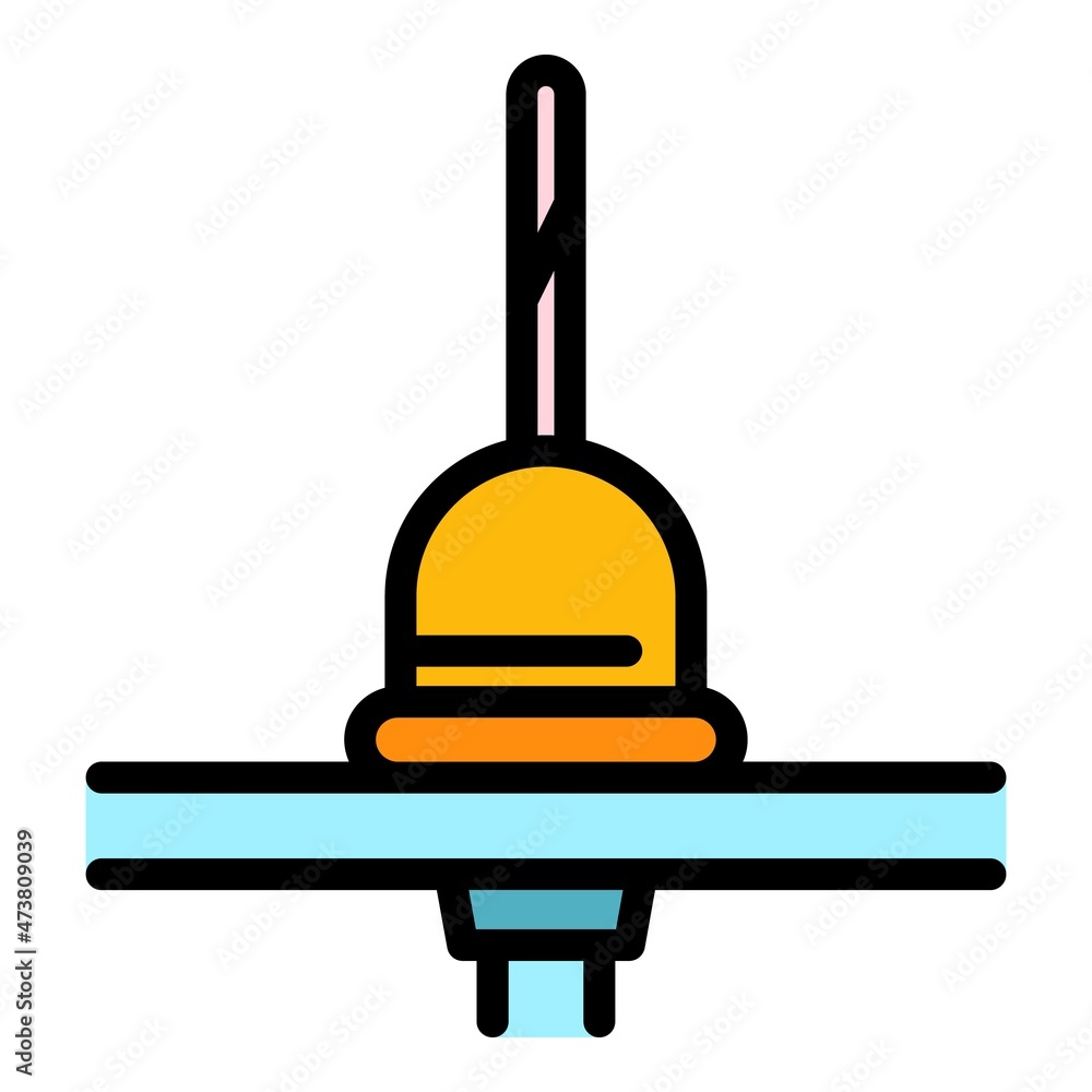 Aufkleber plunger tool icon. outline plunger tool vector icon color flat isolated