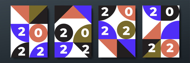 2022 template design with copy space. Strong typography. Colorful and easy to remember. Design for branding, presentation, portfolio, business, education, banner. Vector, illustration