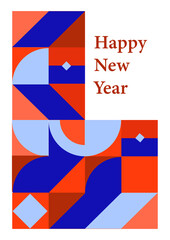 Design of 2022 happy new year background. Strong typography. Colorful and easy to remember. Design for branding, presentation, portfolio, business, education, banner. Vector, illustration